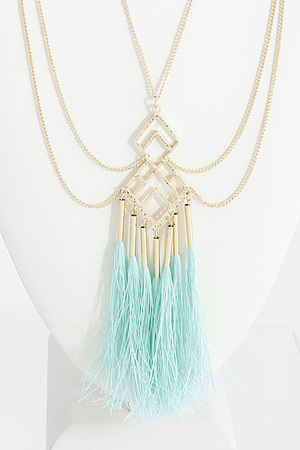 Layered Statement Necklace with Tassel Detail 5LCF10
